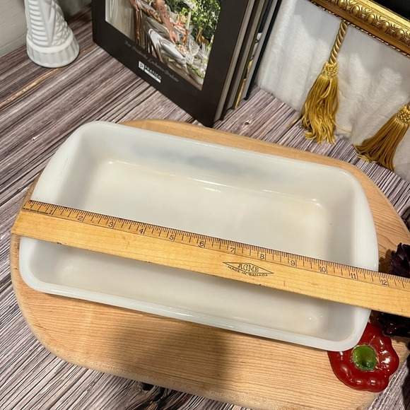 VINTAGE GLASSBAKE Blue Floral Rectangular Baking Dish - Picture 4 of 6